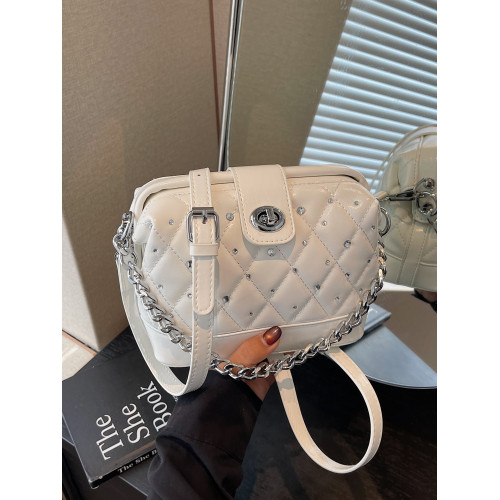 小衆設計包包女式2025新款夏天百搭超火斜後後背包韓版手提菱格水桶包