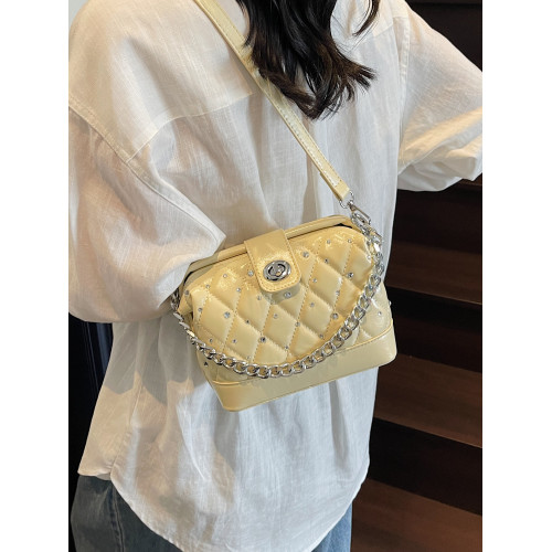 小衆設計包包女式2025新款夏天百搭超火斜後後背包韓版手提菱格水桶包