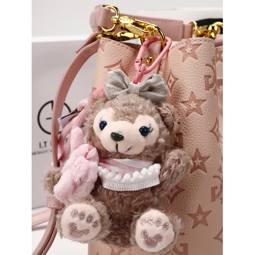 IT GDLEDY粉色真皮壓花水桶包包女2026新款輕奢高級感單肩手提包 IT GDLEDY粉色真皮壓花水桶包包女2026新款輕奢高級感單肩手提包