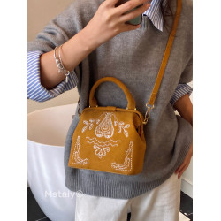 爆款中式風復古磨砂手提包包女2026新款秋冬高顔值氣質單肩斜後後背包