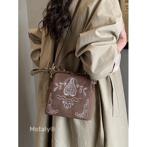 爆款中式風復古磨砂手提包包女2026新款秋冬高顔值氣質單肩斜後後背包