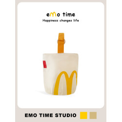 emo原創M記麥麥門帆布袋水桶包情侶學生休閒個性創意禮物收納包