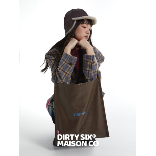 DirtySix “rahrah!”袋袋 5色 撞色綉線 原創大容量軟皮托特包