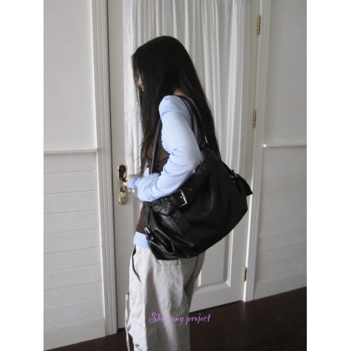 ang:project 5/6新品古早做舊柔軟中古風機車托特包單肩斜後後背包