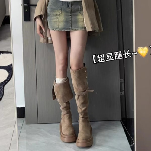 時尚百搭洋氣長筒靴女2025年新款辣妹增高顯瘦高筒長靴子騎士靴子 時尚百搭洋氣長筒靴女2025年新款辣妹增高顯瘦高筒長靴子騎士靴子