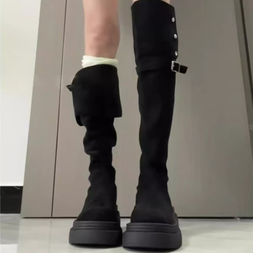 時尚百搭洋氣長筒靴女2025年新款辣妹增高顯瘦高筒長靴子騎士靴子 時尚百搭洋氣長筒靴女2025年新款辣妹增高顯瘦高筒長靴子騎士靴子