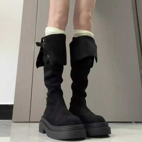 時尚百搭洋氣長筒靴女2025年新款辣妹增高顯瘦高筒長靴子騎士靴子 時尚百搭洋氣長筒靴女2025年新款辣妹增高顯瘦高筒長靴子騎士靴子