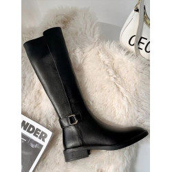 長筒靴騎士靴女2025春季新款顯瘦馬丁不過膝高筒靴小個子長靴時尚