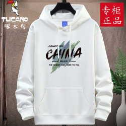 啄木鳥衛衣男連帽韓版寬鬆帽衫春秋印花外套青少年學生加絨衛衣潮