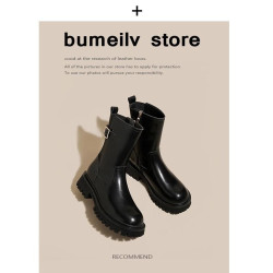 品牌特價英倫風切爾西菸筒靴2025秋冬歐貨爆款小短靴女洋氣小踝靴