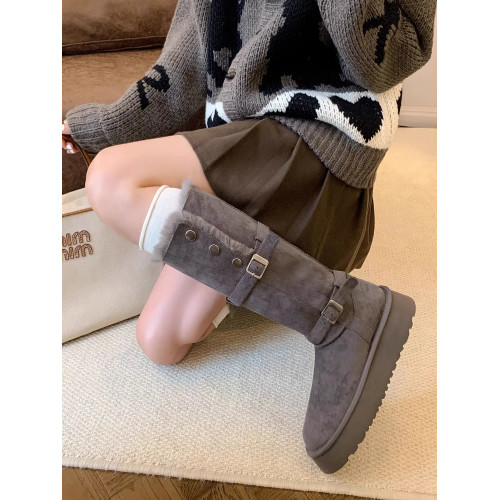 高筒加絨加厚雪地靴女款2026冬季新款厚底保暖中長筒雪地棉靴棉鞋