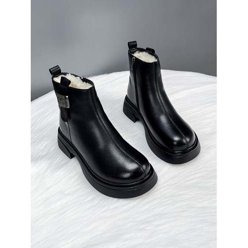 真皮厚底羊毛靴女冬季加厚保暖防水防滑雪地靴中老年東北加厚棉鞋