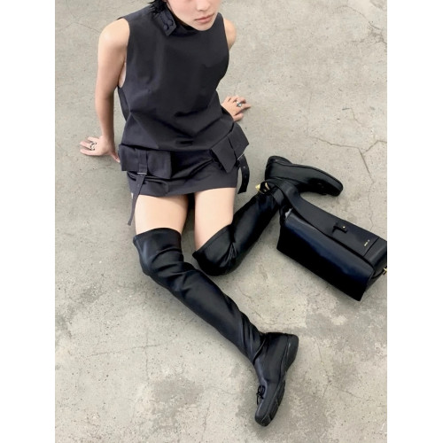 jennie同款方頭過膝蝴蝶結芭蕾靴2026春季新款平底長筒彈力瘦瘦靴 jennie同款方頭過膝蝴蝶結芭蕾靴2026春季新款平底長筒彈力瘦瘦靴