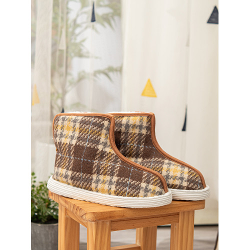 老北京手工布鞋女冬季加厚保暖媽媽棉花鞋軟底時尚棉靴高幫雪地靴