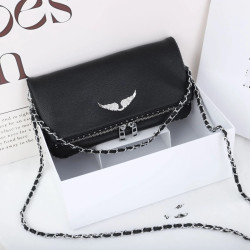 ZV法式西班牙精緻單肩女包鑽石鏈條時尚斜後後背包信封女士翅膀包