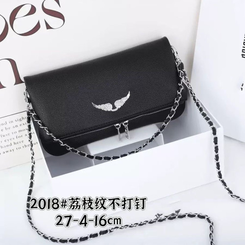 ZV法式西班牙精緻單肩女包鑽石鏈條時尚斜後後背包信封女士翅膀包