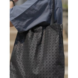 日本男女款幾何菱格大容量托特包矽膠購物袋單肩手提電腦包百搭