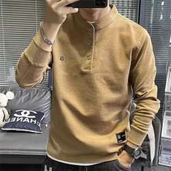 衛衣男2025春秋季新款休閒長袖t恤純色韓版圓領寬鬆男款潮牌秋裝