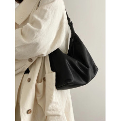 植鞣牛皮腋下經典hobo包百搭休閒松弛單肩斜背通勤包真皮餃子包女