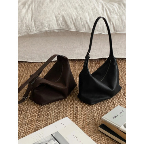 植鞣牛皮腋下經典hobo包百搭休閒松弛單肩斜背通勤包真皮餃子包女