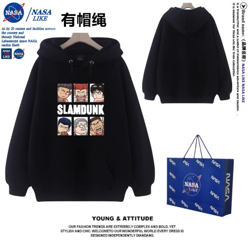 灌籃高手衛衣連帽秋冬加絨2024新款過年酒紅色寬鬆男女情侶上衣服