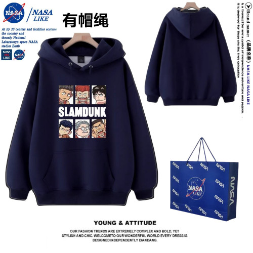 灌籃高手衛衣連帽秋冬加絨2024新款過年酒紅色寬鬆男女情侶上衣服