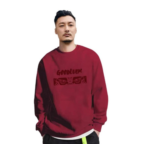 紅色醒獅重磅純棉衛衣男2025新款加絨加厚國風寬鬆本命年圓領上衣