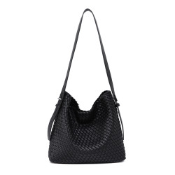 水桶包2026新款真皮純手工編織包大容量托特包通勤腋下單肩斜後後背包