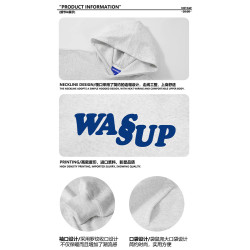 WASSUP HEODS連帽衛衣男情侶裝潮牌秋冬季加絨外套美式重磅上衣服