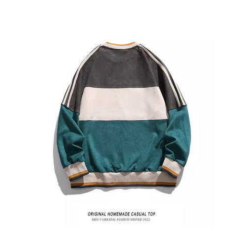 美式潮牌麂皮絨長袖衛衣男春秋季情侶運動套頭衫國潮百搭休閒上衣 美式潮牌麂皮絨長袖衛衣男春秋季情侶運動套頭衫國潮百搭休閒上衣