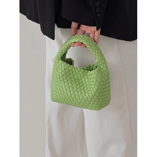 手工編織水桶包手拎小包包2025新款百搭洋氣純色高級感迷你斜後後背包