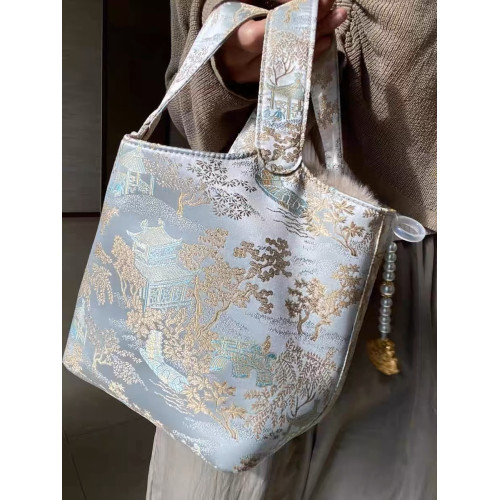 手拎新中式國風腋下包包女士2024夏季刺綉小衆高級感單肩手提女包