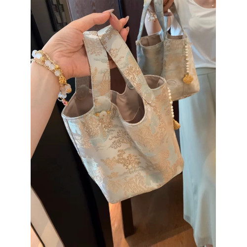 手拎新中式國風腋下包包女士2024夏季刺綉小衆高級感單肩手提女包