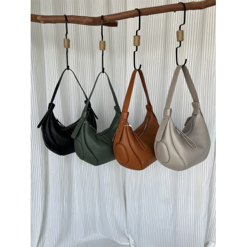 進口意大利頭層牛皮2025流行新款爆款月牙包通勤斜背單肩腋下包女