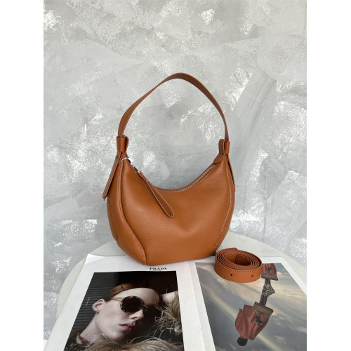 進口意大利頭層牛皮2025流行新款爆款月牙包通勤斜背單肩腋下包女