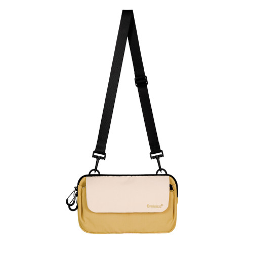 Qminica 可攜式斜後後背包男女休閒磁吸釦信封包輕量化戶外運動單肩挎包