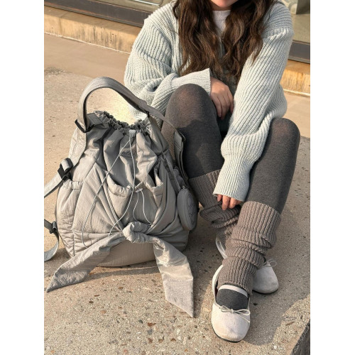 韓國設計師品牌24新款蝴蝶結系帶休閒隨意雙肩包單肩包兩用包