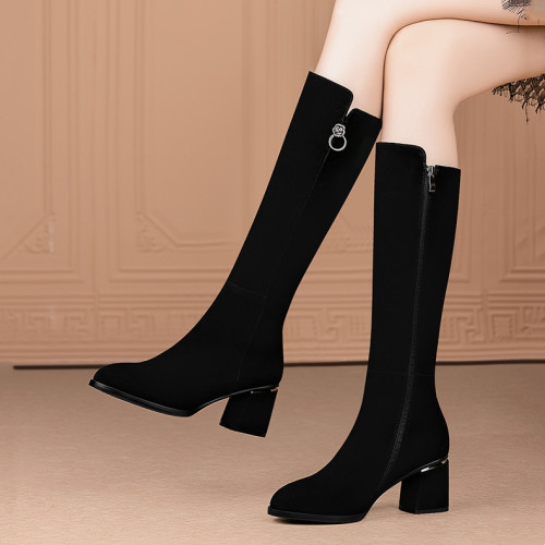 秋冬新款高筒靴女加厚高跟保暖真皮靴子2025年新款冬季長靴女大碼 秋冬新款高筒靴女加厚高跟保暖真皮靴子2025年新款冬季長靴女大碼