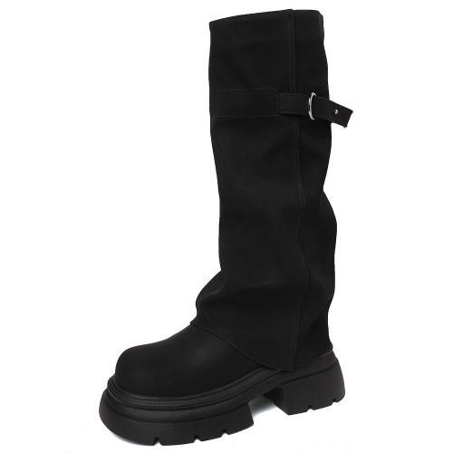 復古百搭美拉德褲琯靴女2025秋冬新款帥氣時尚氣質厚底炸街長筒靴