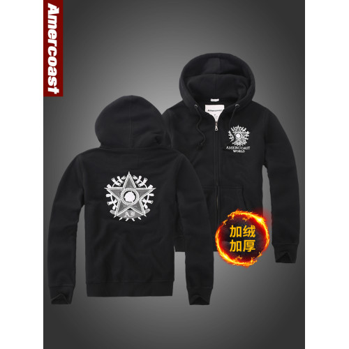 美洲海岸af衛衣男連帽衫開衫加絨加厚運動外套男士外套春秋季保暖 美洲海岸af衛衣男連帽衫開衫加絨加厚運動外套男士外套春秋季保暖