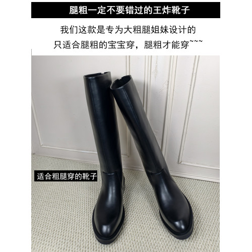 胖mm粗腿靴子加肥加寬40cm大筒圍長筒靴2025超火全牛皮騎士靴大碼 胖mm粗腿靴子加肥加寬40cm大筒圍長筒靴2025超火全牛皮騎士靴大碼