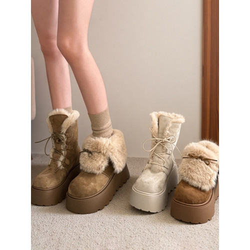 東北保暖厚底雪地靴防滑女冬季中高加絨加厚2026新款兩穿外穿棉鞋