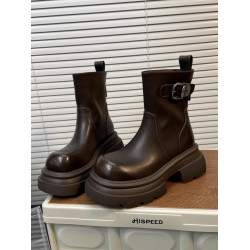 2026韓國爆款瘦瘦靴厚底粗跟小個子增高7cm輕便彈力切爾西短靴女