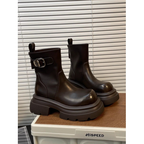 2026韓國爆款瘦瘦靴厚底粗跟小個子增高7cm輕便彈力切爾西短靴女