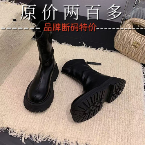 品牌特賣真皮厚底粗跟馬丁靴女2025百搭短靴復古英倫風ins潮機車 品牌特賣真皮厚底粗跟馬丁靴女2025百搭短靴復古英倫風ins潮機車