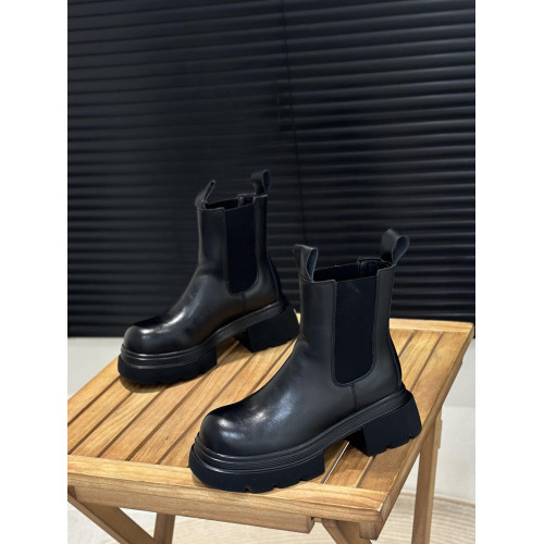 真皮菸琯靴女2025新款秋冬中筒單靴增高6cm顯腿長機車靴套筒短靴