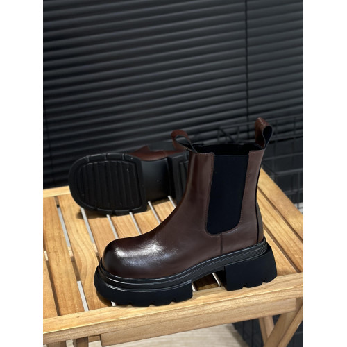 真皮菸琯靴女2025新款秋冬中筒單靴增高6cm顯腿長機車靴套筒短靴