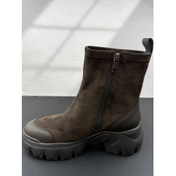 2025年秋冬款女鞋圓頭交響海豚運動靴側拉鍊厚底增高瘦瘦靴女短靴