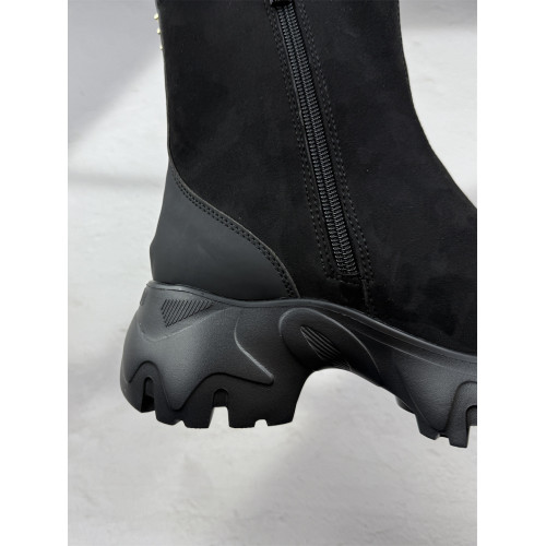 2025年秋冬款女鞋圓頭交響海豚運動靴側拉鍊厚底增高瘦瘦靴女短靴