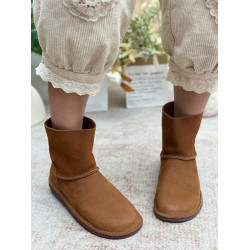 復古真皮休閒靴子女堆堆靴菸筒靴平底女鞋森女馬丁靴頭層牛皮短靴